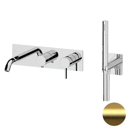 Смеситель для ванны Remer Metrica MC53D2BG, золото брашированное Смеситель для ванны Remer Metrica MC53D2BG, золото брашированное