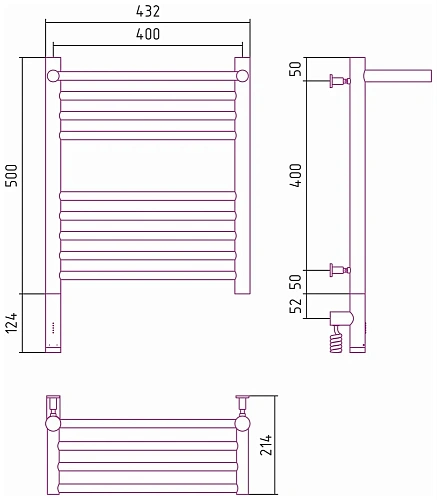 Полотенцесушитель электрический Сунержа Богема с полкой 3.0 500х400 / МЭМ левый 31-5806-5040 Матовый Полотенцесушитель электрический Сунержа Богема с полкой 3.0 500х400 / МЭМ левый 31-5806-5040 Матовый