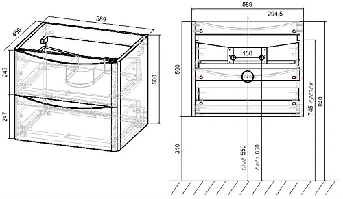 Тумба под раковину Vincea Paola 60 R.Wood VMC-2P600RW Тумба под раковину Vincea Paola 60 R.Wood VMC-2P600RW