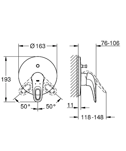 Смеситель для душа GROHE Eurostyle new (19506LS3) внешняя часть, белая луна Смеситель для душа GROHE Eurostyle new (19506LS3) внешняя часть, белая луна