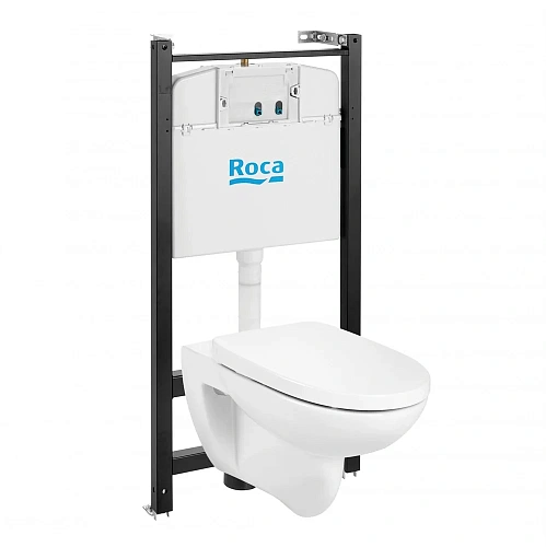 Комплект унитаза Roca Debba Round 893104980 Rimless с инсталляцией;сиденьем Supralit;без панели смыв Комплект унитаза Roca Debba Round 893104980 Rimless с инсталляцией;сиденьем Supralit;без панели смыв