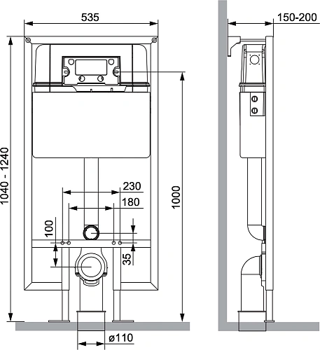 Инсталляция для унитаза STWORKI 510163 с кнопкой смыва 230822 хром глянцевый 559922 Инсталляция для унитаза STWORKI 510163 с кнопкой смыва 230822 хром глянцевый 559922
