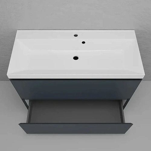 Тумба под раковину Style Line Манхэттен 100 см ЛС-00002369 напольная, графит Тумба под раковину Style Line Манхэттен 100 см ЛС-00002369 напольная, графит