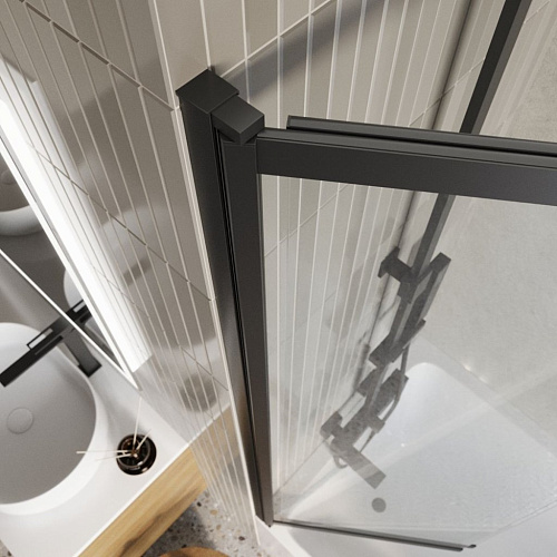 Шторка на ванну BelBagno LUCE-VF-11-80/145-C-NERO Шторка на ванну BelBagno LUCE-VF-11-80/145-C-NERO
