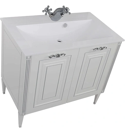 Тумба под раковину Aquanet Паола 90 белый/серебро 00181762 Тумба под раковину Aquanet Паола 90 белый/серебро 00181762