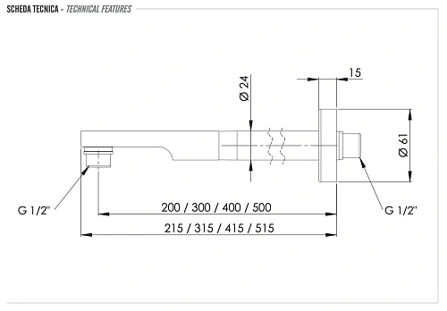 Кронштейн верхнего душа Remer 348N20 20 см Кронштейн верхнего душа Remer 348N20 20 см