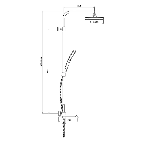 Душевая система Raglo R02.24, хром Душевая система Raglo R02.24, хром