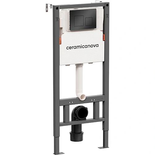 Инсталляция для унитаза Ceramica Nova Balance CN121002MB с кнопкой смыва Square черный матовый Инсталляция для унитаза Ceramica Nova Balance CN121002MB с кнопкой смыва Square черный матовый