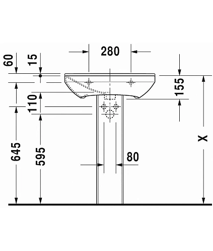 Пьедестал Duravit P3 Comforts 0858360000 Пьедестал Duravit P3 Comforts 0858360000