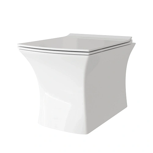 Унитаз подвесной GROSSMAN GR-4461S 510x350x360 белый безободковый с тонкой крышкой Унитаз подвесной GROSSMAN GR-4461S 510x350x360 белый безободковый с тонкой крышкой