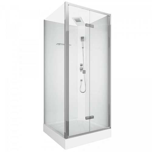 Душевая кабина Ceruttispa BELLA901T без крыши 90x90x215-225 профиль хром, стекло прозрачное Душевая кабина Ceruttispa BELLA901T без крыши 90x90x215-225 профиль хром, стекло прозрачное