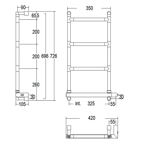 Полотенцесушитель электрический Margaroli Sereno 582 ВОХ, 5823204CRNB 32.5 x 73 см, хром Полотенцесушитель электрический Margaroli Sereno 582 ВОХ, 5823204CRNB 32.5 x 73 см, хром