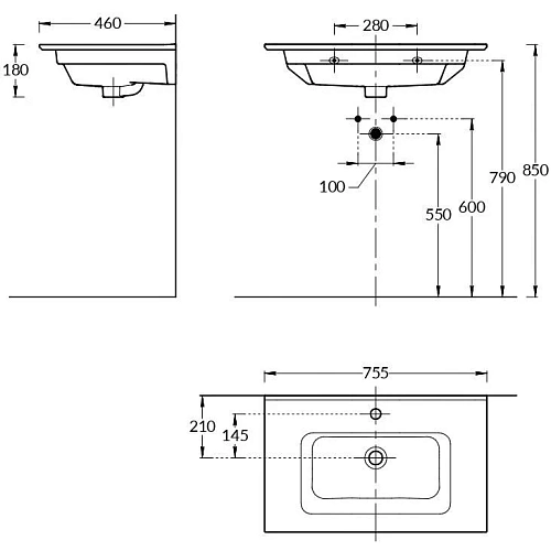 Раковина Kerama Marazzi PIANO подвесная/мебельная 75, белая глянцевая PI.wb.75 Раковина Kerama Marazzi PIANO подвесная/мебельная 75, белая глянцевая PI.wb.75