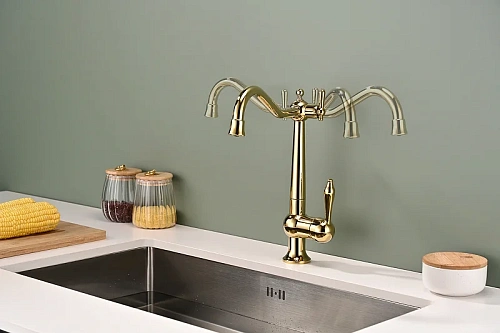 Смеситель для кухни Paulmark Retro золото Re213226-G Смеситель для кухни Paulmark Retro золото Re213226-G