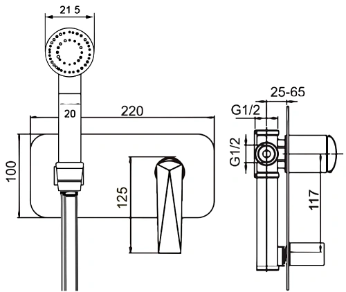 Гигиенический душ Boheme VENTURO черный + хром 377-B Гигиенический душ Boheme VENTURO черный + хром 377-B