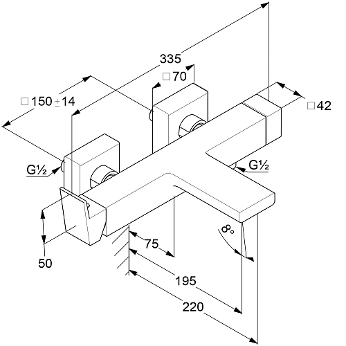 Смеситель для ванны Kludi DECUS 54691N075 брашированное золото Смеситель для ванны Kludi DECUS 54691N075 брашированное золото