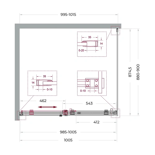 Душевой уголок BelBagno SOFT_CLOSE-2-AH-1-100/90-C-GM 100x90 см, профиль оружейная сталь, стекло прозрачное Душевой уголок BelBagno SOFT_CLOSE-2-AH-1-100/90-C-GM 100x90 см, профиль оружейная сталь, стекло прозрачное