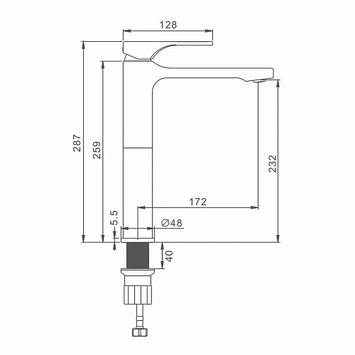 Смеситель для раковины Splenka S55.15.03 высокий, монолитный, сатин золотой Смеситель для раковины Splenka S55.15.03 высокий, монолитный, сатин золотой