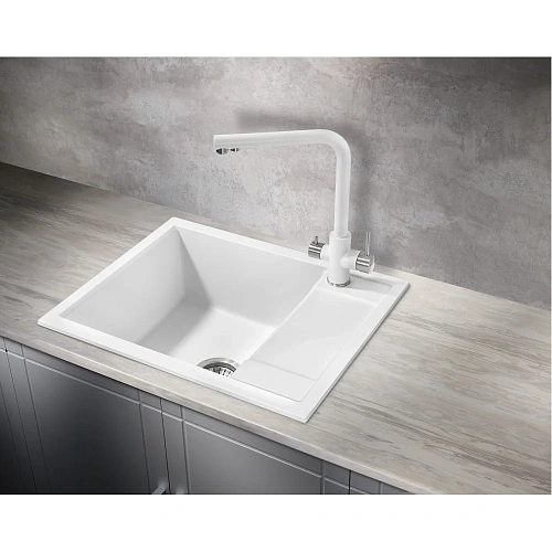 Кухонная мойка Milacio Navarra 60 Cuarzo (MC.77072), белый Кухонная мойка Milacio Navarra 60 Cuarzo (MC.77072), белый