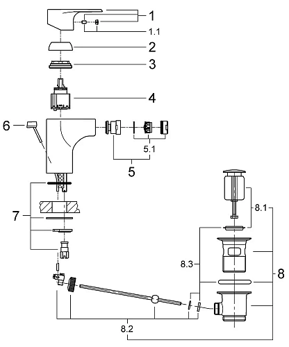 Смеситель для биде GROHE Vigour с донным клапаном (75147826) Смеситель для биде GROHE Vigour с донным клапаном (75147826)