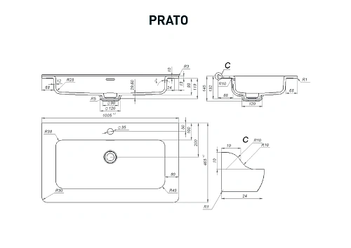 Тумба под раковину BRIZ Эстель т18-100 под раковину Прато 221 03-18100-16 00 БЕЛ белый Тумба под раковину BRIZ Эстель т18-100 под раковину Прато 221 03-18100-16 00 БЕЛ белый
