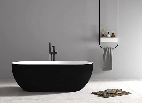 Ванна отдельностоящая ABBER AB9241MB 172x79 универсальная, черная матовая, акриловая Ванна отдельностоящая ABBER AB9241MB 172x79 универсальная, черная матовая, акриловая