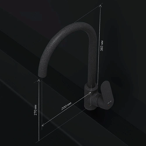 Смеситель для кухни AM.PM Like F8007122 элегантный черный Смеситель для кухни AM.PM Like F8007122 элегантный черный