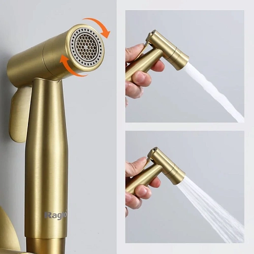 Гигиенический душ Raglo R10.52.03 встраиваемый, сатин золотой Гигиенический душ Raglo R10.52.03 встраиваемый, сатин золотой