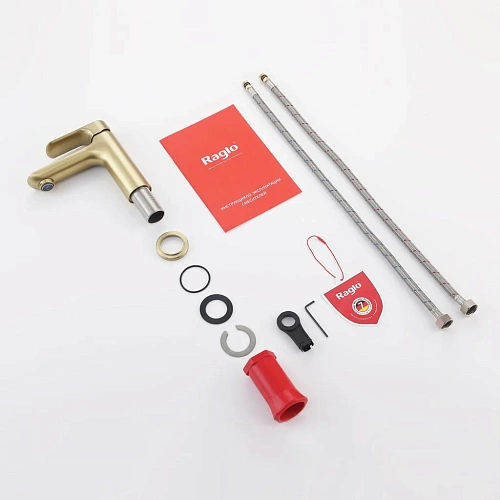 Смеситель для раковины Raglo R03.10.03, золотой сатин Смеситель для раковины Raglo R03.10.03, золотой сатин