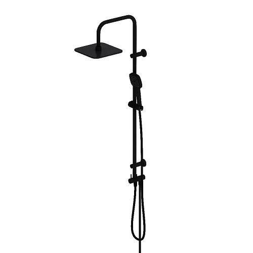 Душевая система Dorff Norma D0712020 с квадратными лейками, черный Душевая система Dorff Norma D0712020 с квадратными лейками, черный