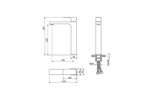 Смеситель для раковины Aquatek ЛИРА AQ1404CR Хром Смеситель для раковины Aquatek ЛИРА AQ1404CR Хром