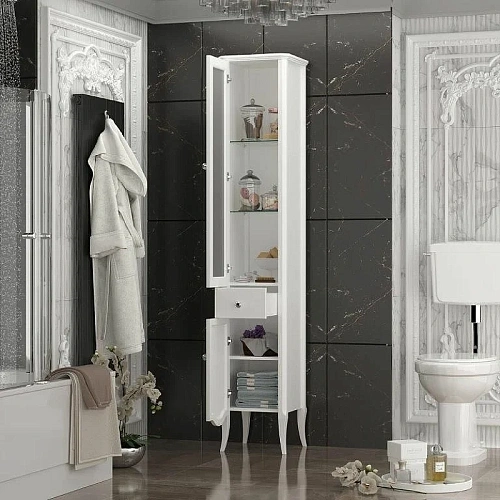 Шкаф-пенал Opadiris Брунелла, белый матовый, левый 00-00004341 Шкаф-пенал Opadiris Брунелла, белый матовый, левый 00-00004341