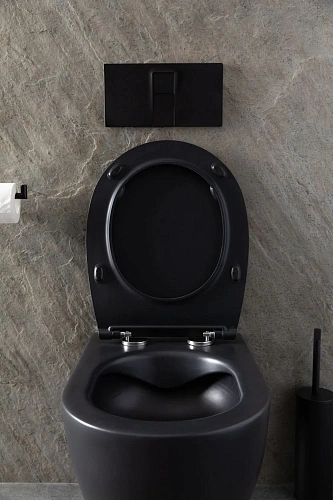 Унитаз подвесной Allen Brau Reality 4.32006.31 с крышкой, черный матовый Унитаз подвесной Allen Brau Reality 4.32006.31 с крышкой, черный матовый