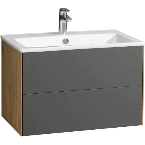 Тумба под раковину Aquaton Сохо 75 дуб веллингтон, графит софт 1A258101AJA00 Тумба под раковину Aquaton Сохо 75 дуб веллингтон, графит софт 1A258101AJA00