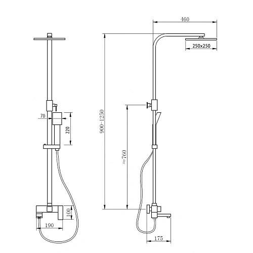 Душевая система ABBER Daheim AF8216 с изливом, хром Душевая система ABBER Daheim AF8216 с изливом, хром