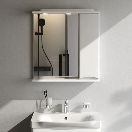 Зеркальный шкаф AM.PM Like M80MPR0651WG правый, 65 см, с подсветкой, белый Зеркальный шкаф AM.PM Like M80MPR0651WG правый, 65 см, с подсветкой, белый