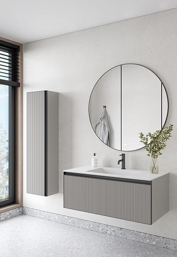 Тумба под раковину Armadi Art QUATRO 1 100CM рифл LUNA FUGA профиль ANTHRACITE 790-M1-100-L-RIB-A-LED Тумба под раковину Armadi Art QUATRO 1 100CM рифл LUNA FUGA профиль ANTHRACITE 790-M1-100-L-RIB-A-LED