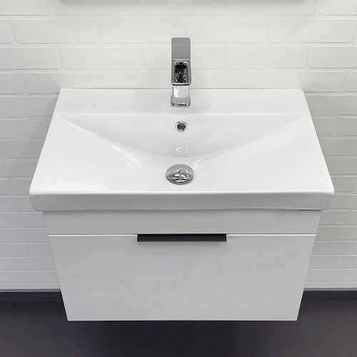 Тумба с раковиной Comforty Кама-60П 00-00018655 белый глянец раковина Comforty CF19696BX-60 Тумба с раковиной Comforty Кама-60П 00-00018655 белый глянец раковина Comforty CF19696BX-60