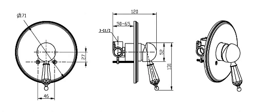 Смеситель для душа Boheme Brillante Ripresa 345 встроенный Смеситель для душа Boheme Brillante Ripresa 345 встроенный