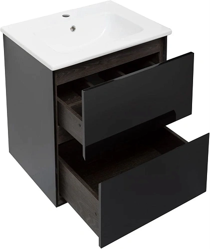 Тумба под раковину Aquanet Милан 60 черный глянец 00269306 Тумба под раковину Aquanet Милан 60 черный глянец 00269306