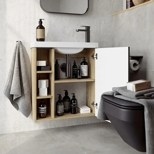 Корпус тумбы под раковину Aqwella Alba 60 R ALB0106RDD подвесной дуб давос 600х700х250 мм Корпус тумбы под раковину Aqwella Alba 60 R ALB0106RDD подвесной дуб давос 600х700х250 мм