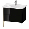 Картинка анонса товара «тумба под раковину duravit xviu xv44910b140 напольная 80 см черный глянцевый»