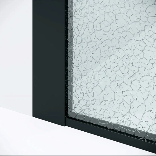 Душевая перегородка Niagara Nova NG-781-10BLACK (100х200) черный матовый, стекло эффект битого стекла Душевая перегородка Niagara Nova NG-781-10BLACK (100х200) черный матовый, стекло эффект битого стекла