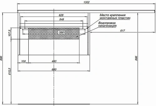 Тумба с раковиной Aquanet Токио 130 R белый (подвесная, 1 ящик) 00239218 Тумба с раковиной Aquanet Токио 130 R белый (подвесная, 1 ящик) 00239218