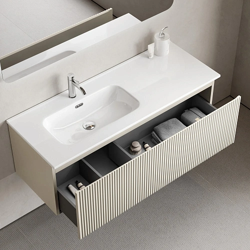 Тумба под раковину SANCOS Snob SNR1.0120LCE R 1.0 1195х445х406 Beige Soft подвесная Тумба под раковину SANCOS Snob SNR1.0120LCE R 1.0 1195х445х406 Beige Soft подвесная