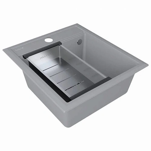 Кухонная мойка Paulmark STEPIA 45 с коландером ADVANCE брашированная PM114651-GRM+A375-BS Кухонная мойка Paulmark STEPIA 45 с коландером ADVANCE брашированная PM114651-GRM+A375-BS