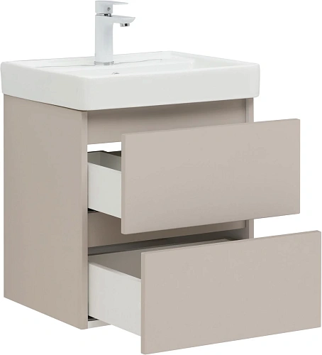 Тумба под раковину Aquanet Вега 2.0 50 бежевый 00337940 подвесная Тумба под раковину Aquanet Вега 2.0 50 бежевый 00337940 подвесная