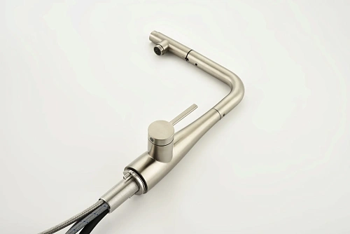 Смеситель для кухни AQUAme Cucina AQM9902BN с выдвижным изливом, никель шлифованный Смеситель для кухни AQUAme Cucina AQM9902BN с выдвижным изливом, никель шлифованный