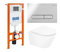 Комплект унитаза BelBagno с сиденьем TRE BB8001CHR/SC инсталляцией BB002-80 и клавишей смыва BB005-PR-CH Комплект унитаза BelBagno с сиденьем TRE BB8001CHR/SC инсталляцией BB002-80 и клавишей смыва BB005-PR-CH