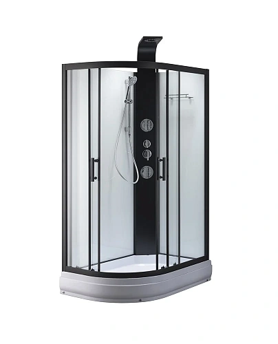 Душевая кабина Taliente с гидромассажем, 120x80x220см правая, профиль черный, прозрозрачное стекло, TA-128CB(R) Душевая кабина Taliente с гидромассажем, 120x80x220см правая, профиль черный, прозрозрачное стекло, TA-128CB(R)